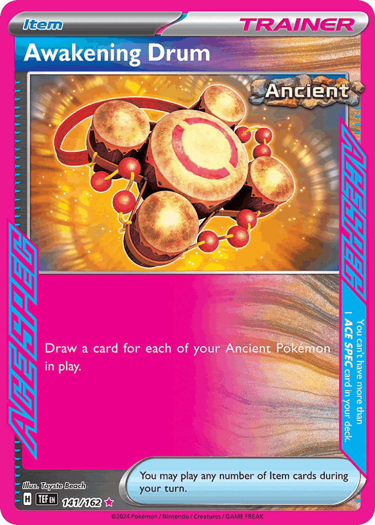 Awakening Drum #141 from Temporal Forces - ACE SPEC Rare - Illustrated by Toyste Beach