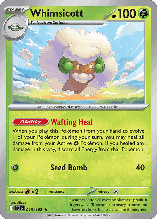 Whimsicott Pokémon TCG card art