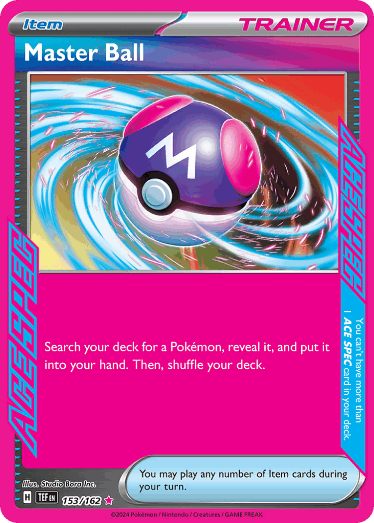 Master Ball #153 from Temporal Forces - ACE SPEC Rare - Illustrated by Studio Bora Inc.