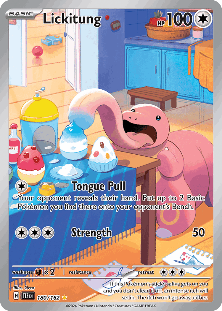 Lickitung #180 from Temporal Forces - Illustration Rare - Illustrated by Orca