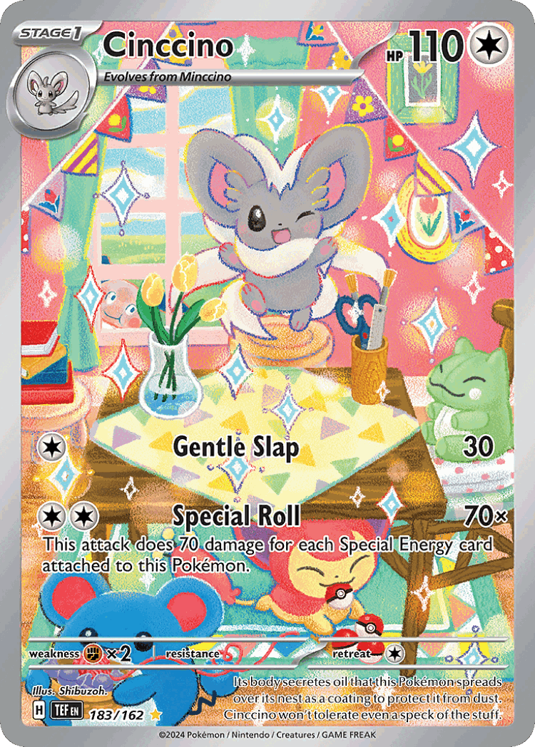 Cinccino #183 from Temporal Forces - Illustration Rare - Illustrated by Shibuzoh.