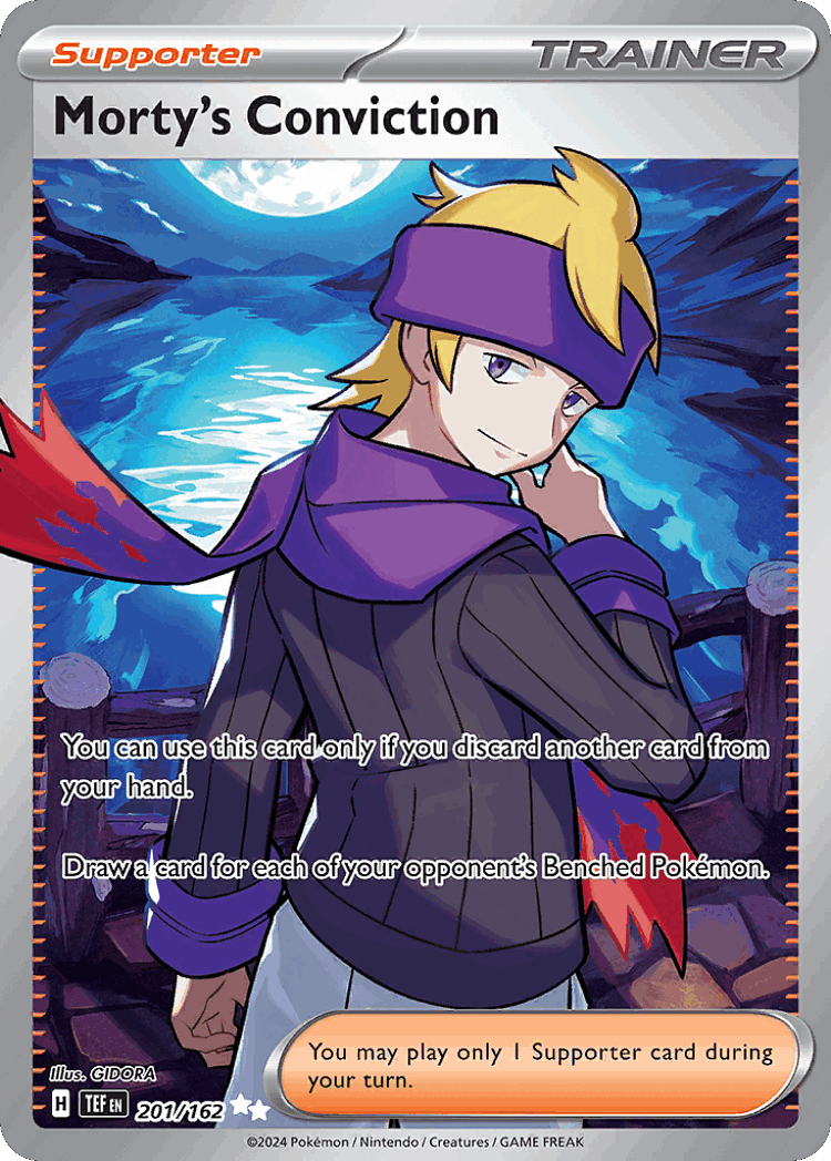 Morty's Conviction #201 from Temporal Forces - Ultra Rare - Illustrated by GIDORA