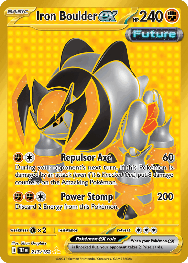 Iron Boulder ex #217 from Temporal Forces - Hyper Rare - Illustrated by 5ban Graphics