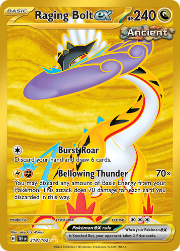 Raging Bolt ex #218 from Temporal Forces - Hyper Rare - Illustrated by aky CG Works