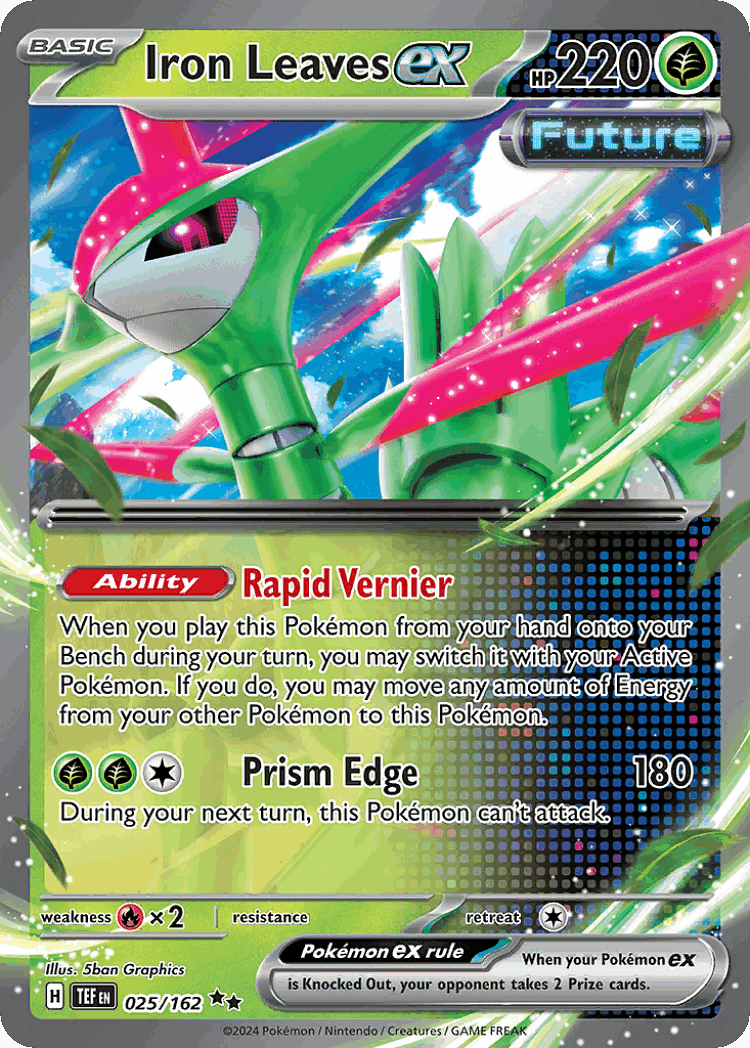 Iron Leaves ex #25 from Temporal Forces - Double Rare - Illustrated by 5ban Graphics