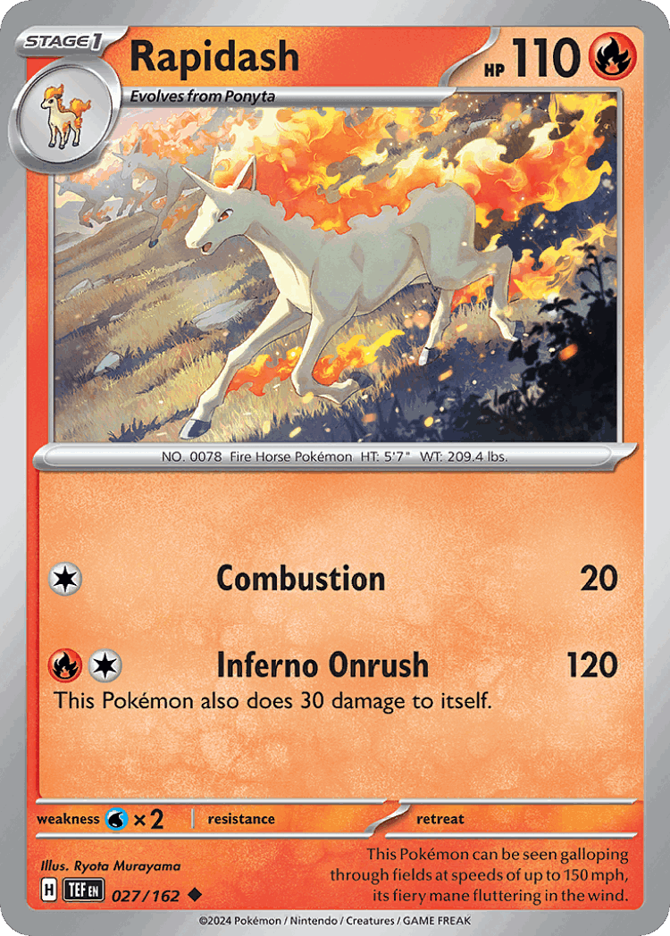 Rapidash #27 from Temporal Forces - Uncommon - Illustrated by Ryota Murayama