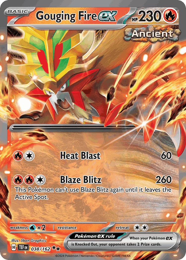 Gouging Fire ex #38 from Temporal Forces - Double Rare - Illustrated by 5ban Graphics