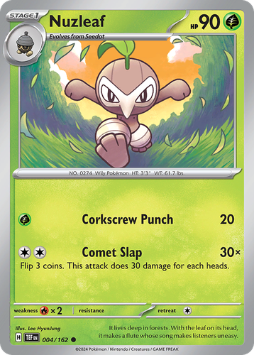 Nuzleaf Pokémon TCG card art