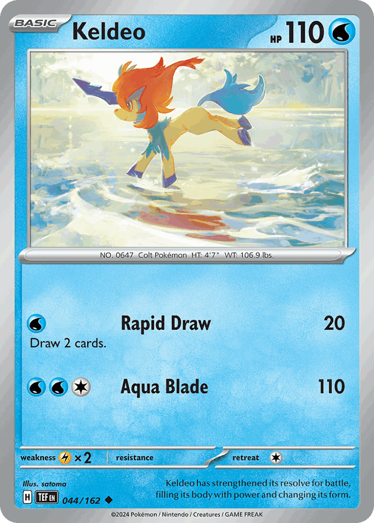 Keldeo #44 from Temporal Forces - Uncommon - Illustrated by satoma