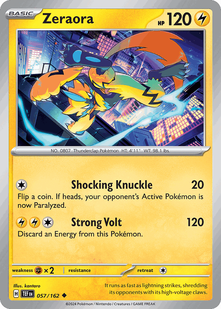 Zeraora #57 from Temporal Forces - Uncommon - Illustrated by kantaro