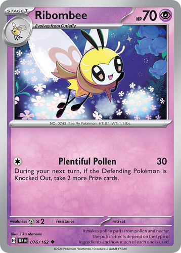 Ribombee #76 from Temporal Forces - Uncommon - Illustrated by Tika Matsuno