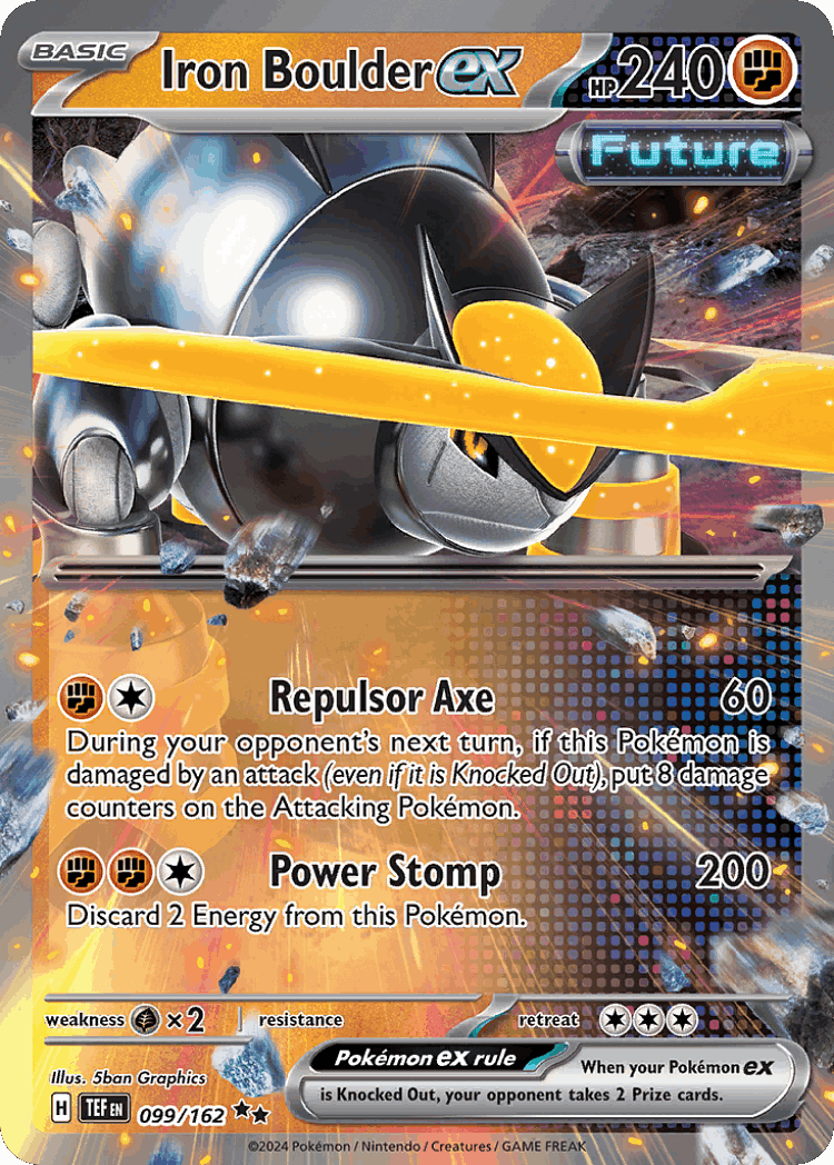 Iron Boulder ex #99 from Temporal Forces - Double Rare - Illustrated by 5ban Graphics