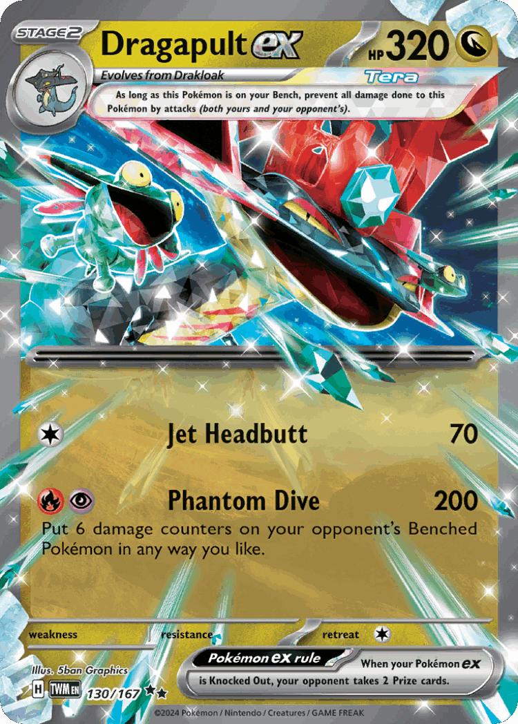 Dragapult ex #130 from Twilight Masquerade - Double Rare - Illustrated by 5ban Graphics