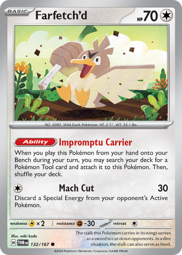 Farfetch'd #132 from Twilight Masquerade - Common - Illustrated by miki kudo