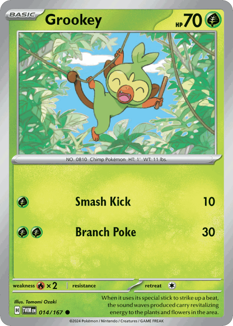 Grookey #14 from Twilight Masquerade - Common - Illustrated by Tomomi Ozaki
