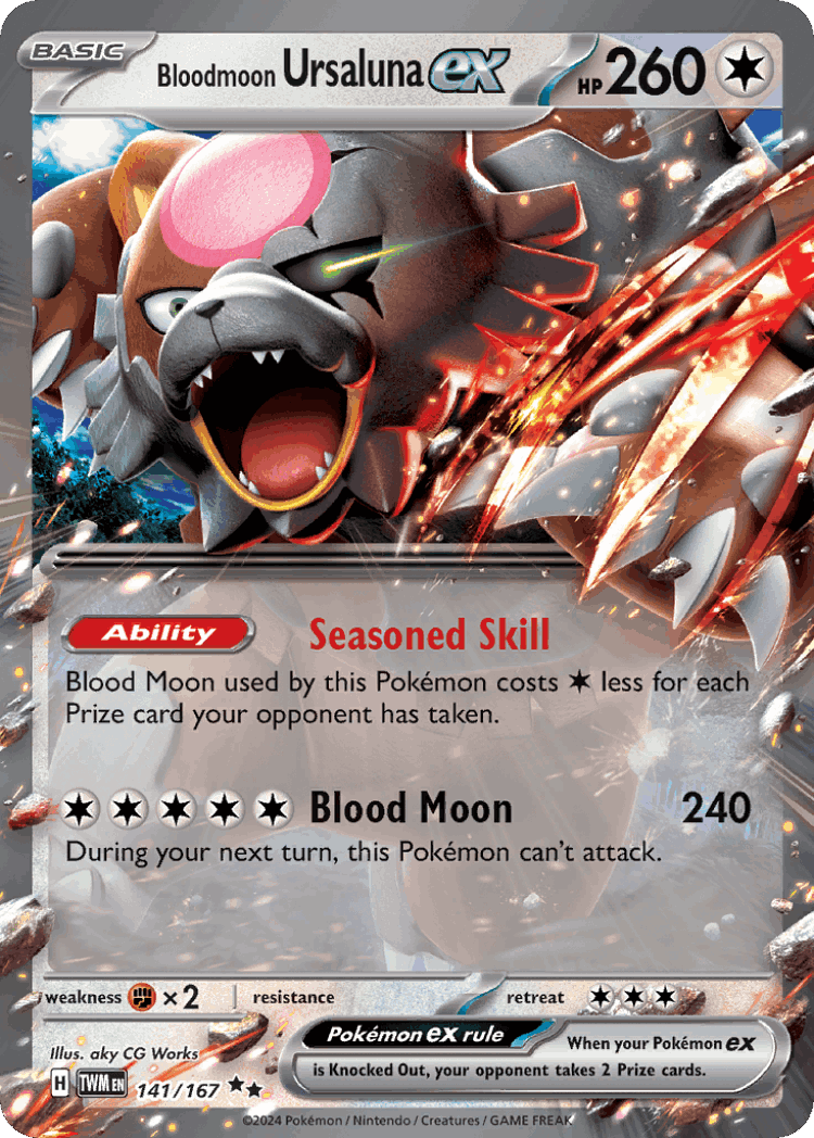 Bloodmoon Ursaluna ex #141 from Twilight Masquerade - Double Rare - Illustrated by aky CG Works