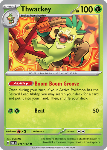 Thwackey Pokémon TCG card art