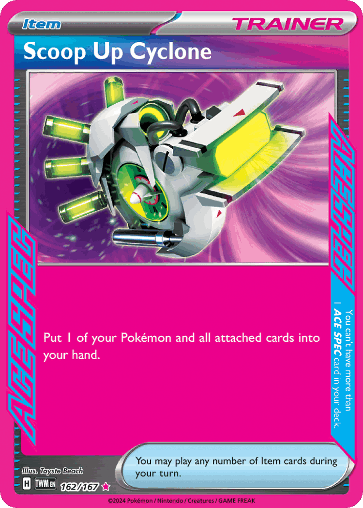 Scoop Up Cyclone #162 from Twilight Masquerade - ACE SPEC Rare - Illustrated by Toyste Beach