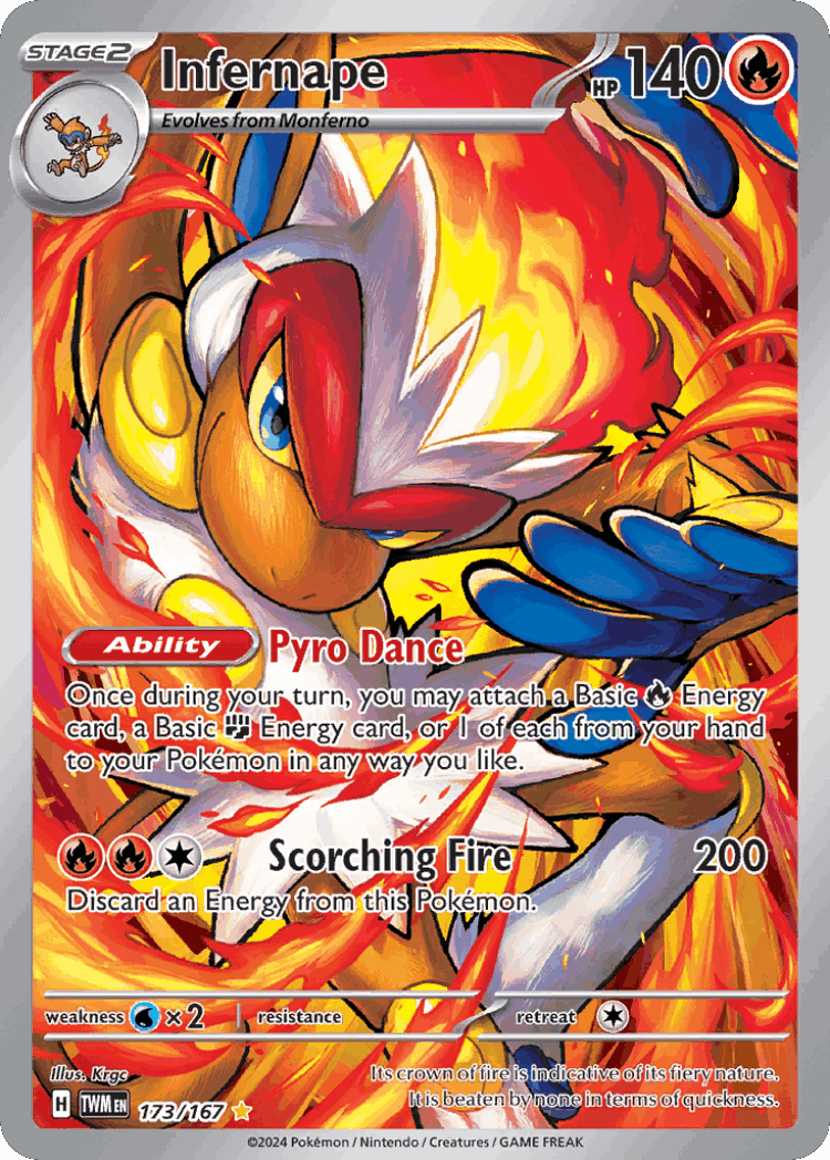 Infernape #173 from Twilight Masquerade - Illustration Rare - Illustrated by Krgc
