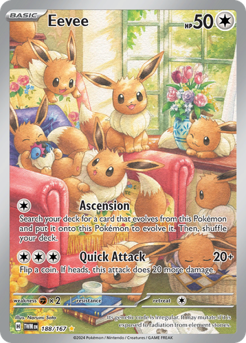 Eevee #188 from Twilight Masquerade - Illustration Rare - Illustrated by Narumi Sato