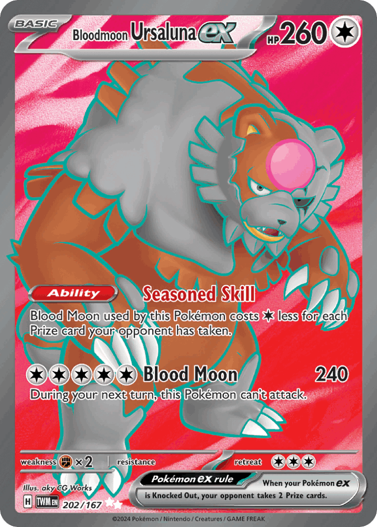 Bloodmoon Ursaluna ex #202 from Twilight Masquerade - Ultra Rare - Illustrated by aky CG Works