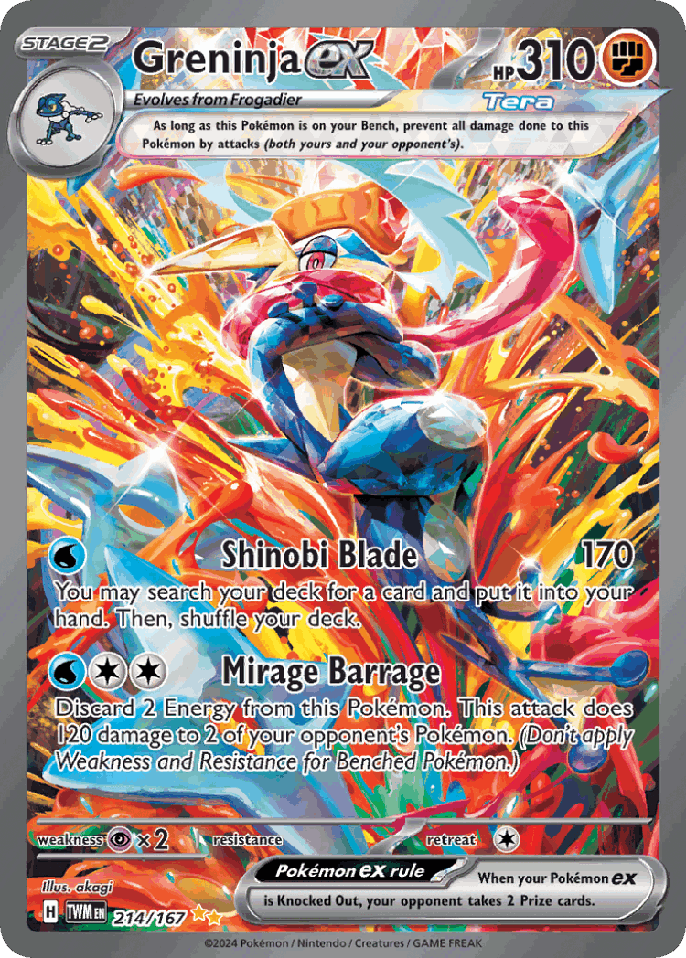 Greninja ex #214 from Twilight Masquerade - Special Illustration Rare - Illustrated by akagi