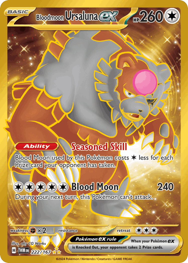 Bloodmoon Ursaluna ex #222 from Twilight Masquerade - Hyper Rare - Illustrated by aky CG Works