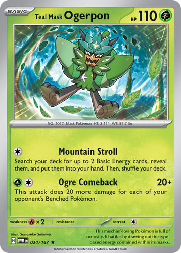 Teal Mask Ogerpon Pokémon TCG card art