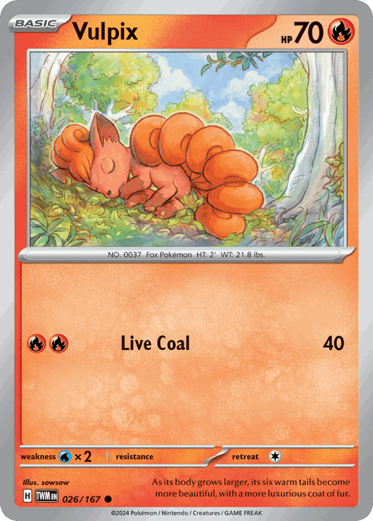 Vulpix #26 from Twilight Masquerade - Common - Illustrated by sowsow