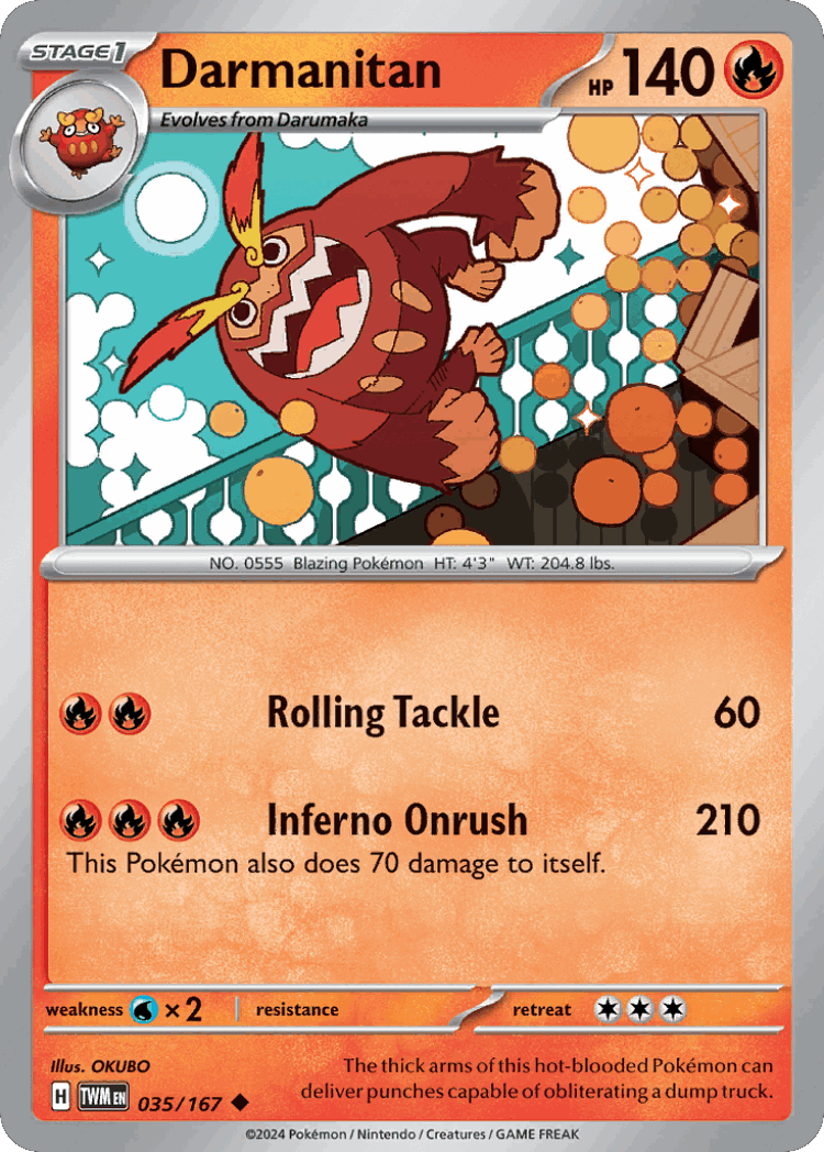 Darmanitan #35 from Twilight Masquerade - Uncommon - Illustrated by OKUBO