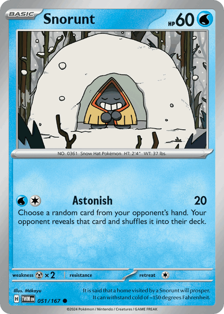 Snorunt #51 from Twilight Masquerade - Common - Illustrated by Mékayu