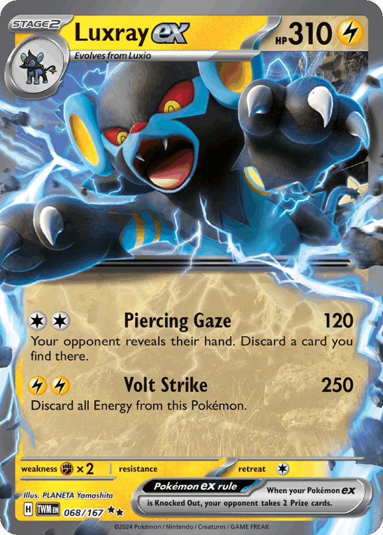 Luxray ex #68 from Twilight Masquerade - Double Rare - Illustrated by PLANETA Yamashita