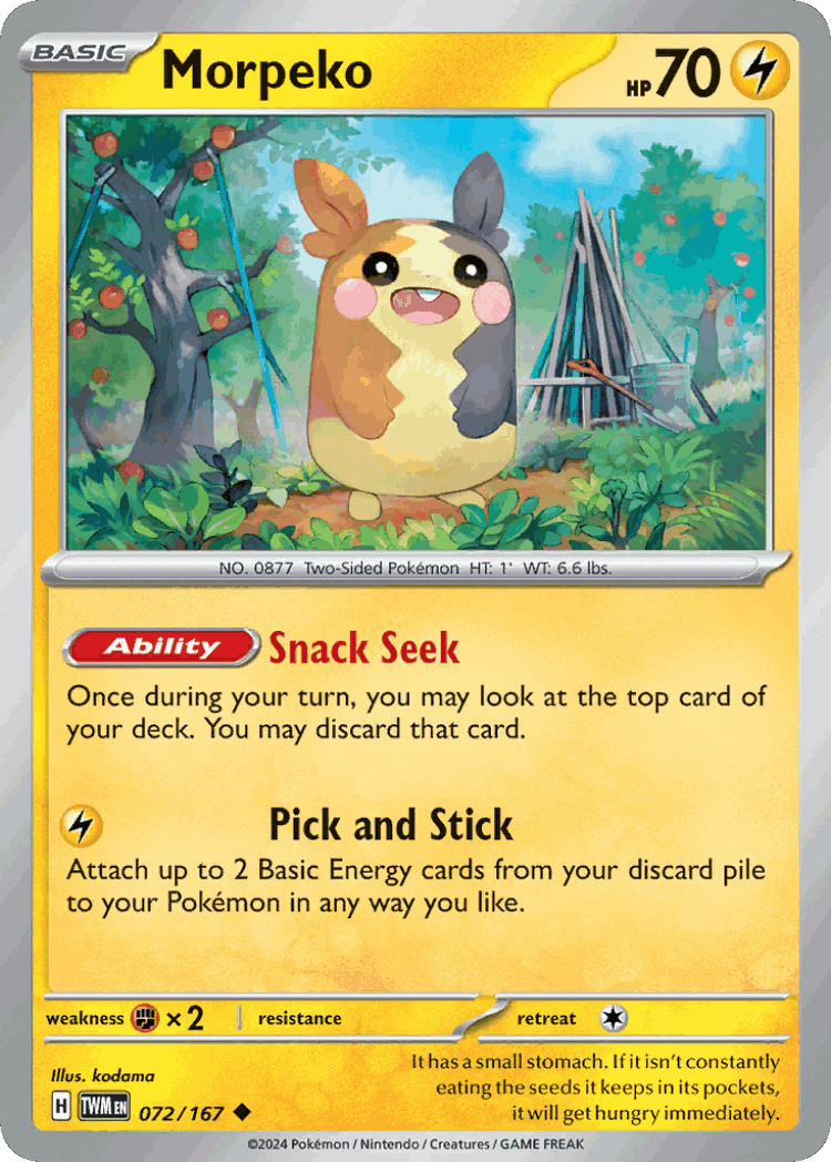 Morpeko #72 from Twilight Masquerade - Uncommon - Illustrated by kodama