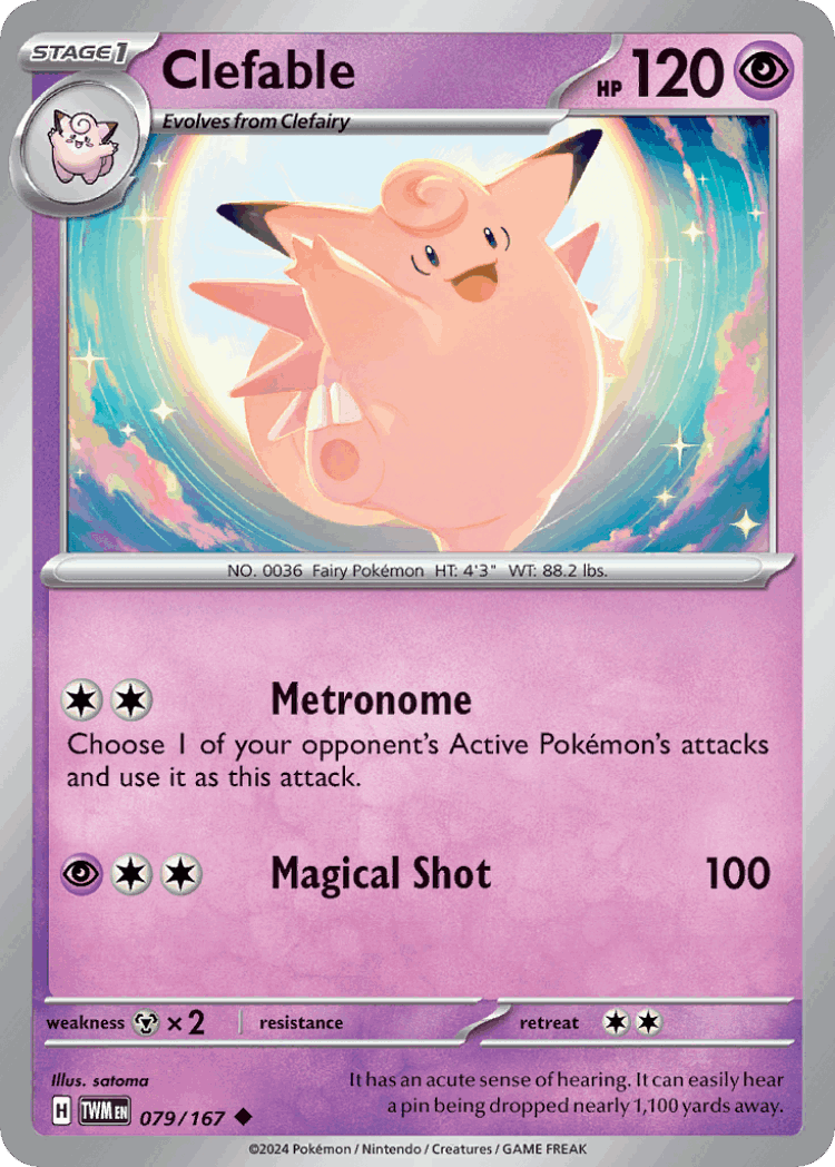 Clefable #79 from Twilight Masquerade - Uncommon - Illustrated by satoma