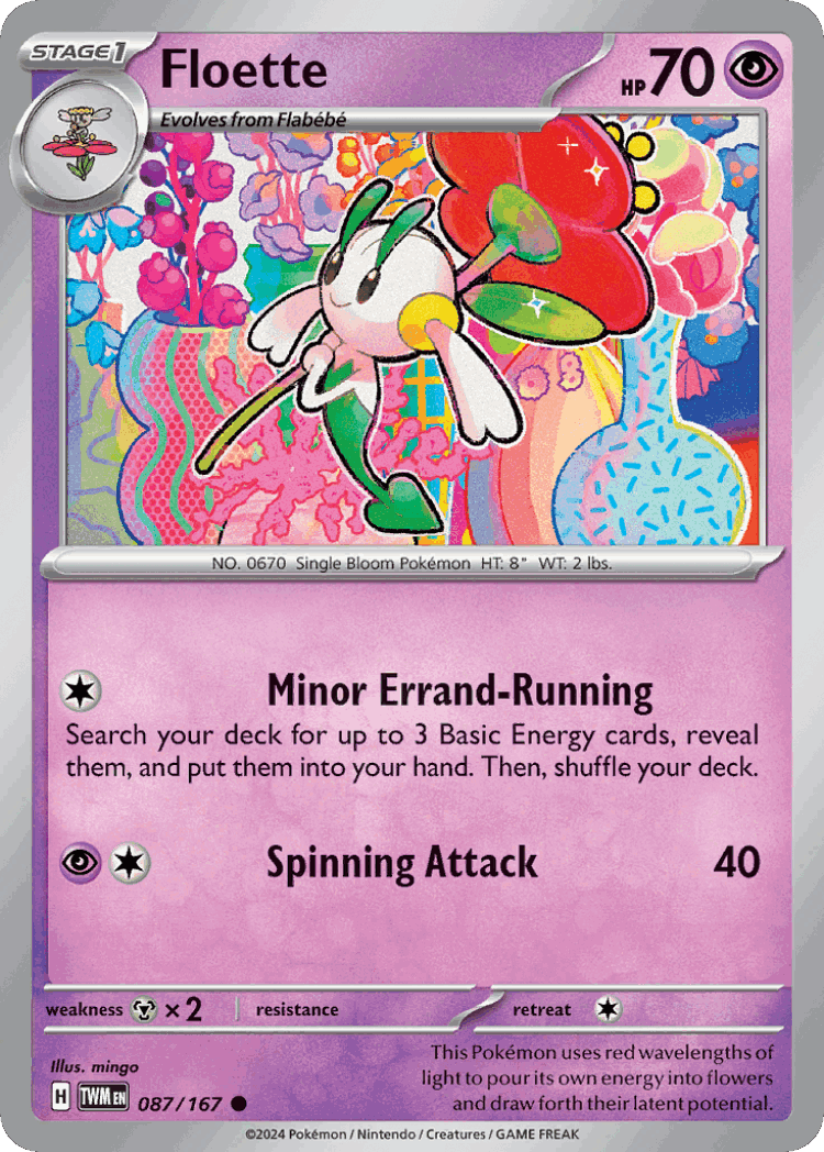 Floette #87 from Twilight Masquerade - Common - Illustrated by mingo
