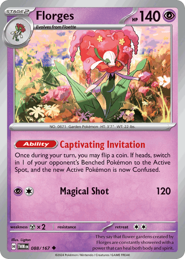 Florges #88 from Twilight Masquerade - Uncommon - Illustrated by Ligton