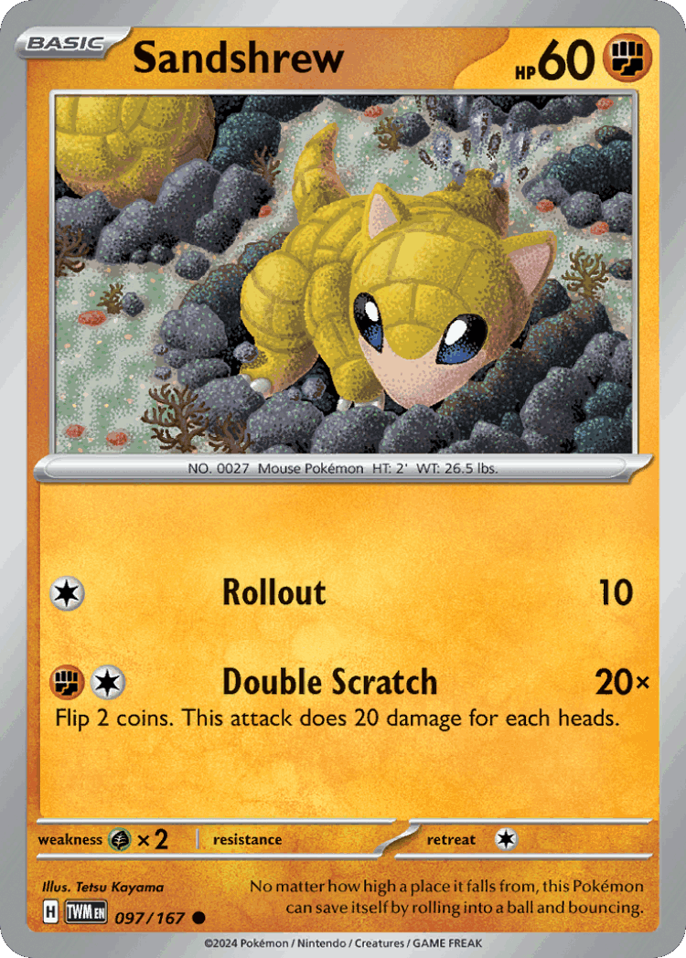 Sandshrew #97 from Twilight Masquerade - Common - Illustrated by Tetsu Kayama