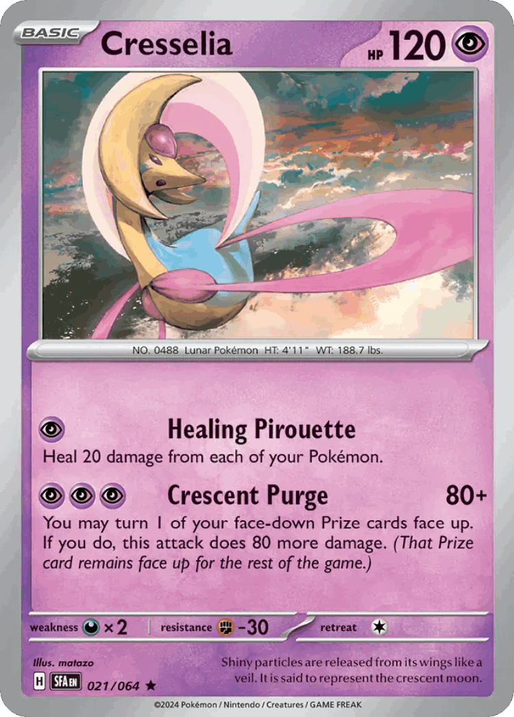 Cresselia #21 from Shrouded Fable - Rare - Illustrated by matazo