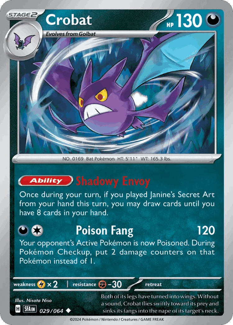 Crobat #29 from Shrouded Fable - Uncommon - Illustrated by Nisota Niso