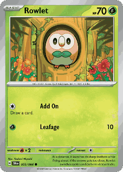 Rowlet Pokémon TCG card art