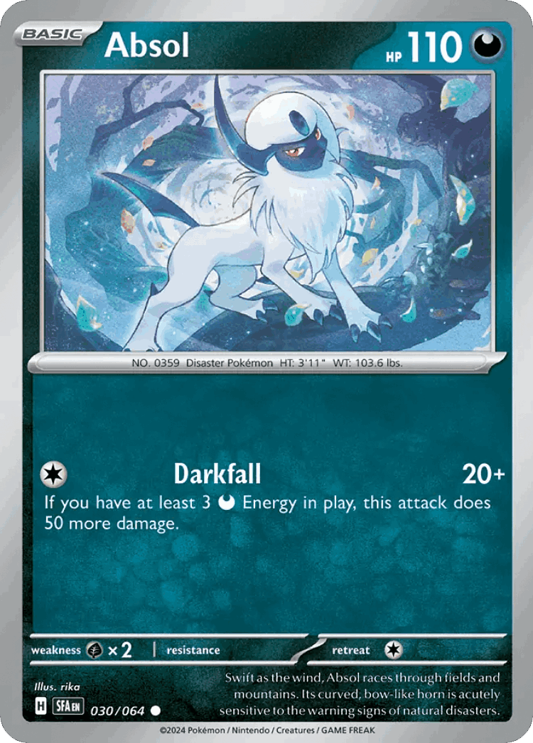 Absol #30 from Shrouded Fable - Common - Illustrated by rika