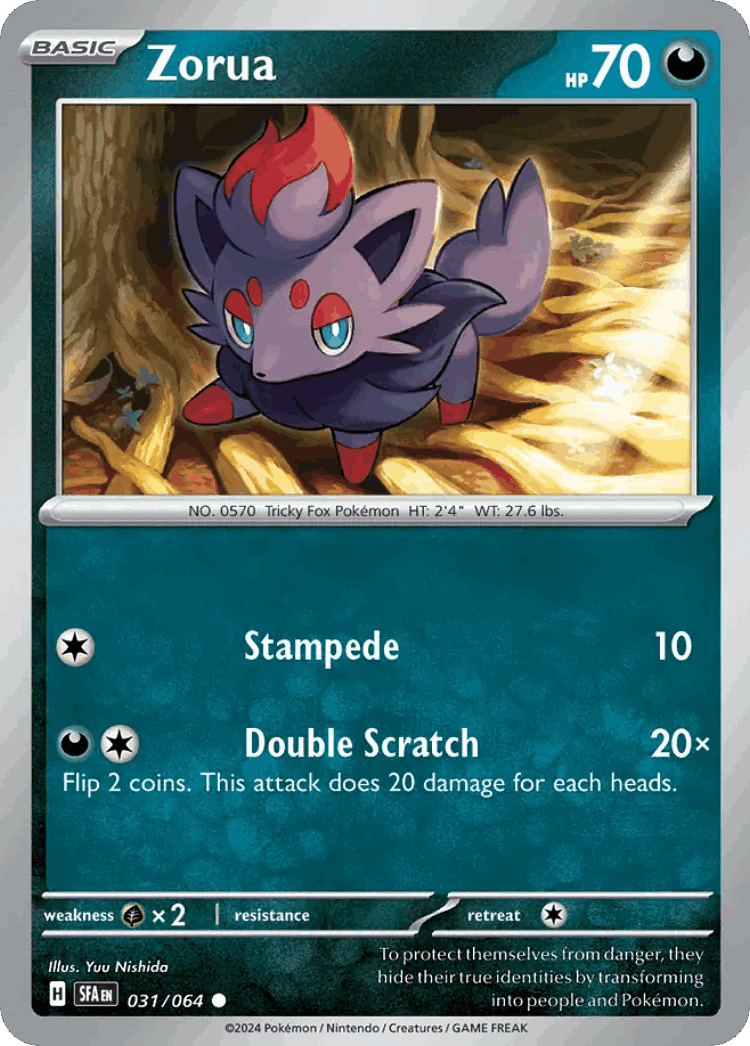 Zorua #31 from Shrouded Fable - Common - Illustrated by Yuu Nishida