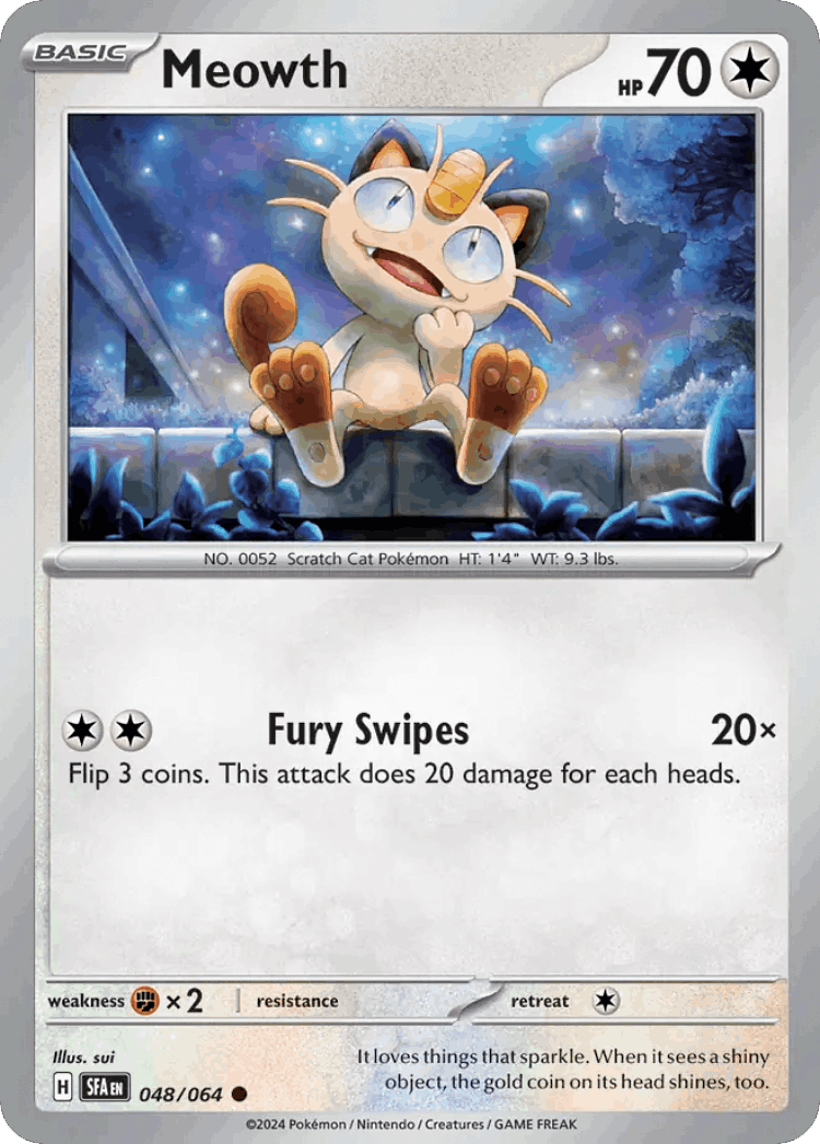 Meowth #48 from Shrouded Fable - Common - Illustrated by sui