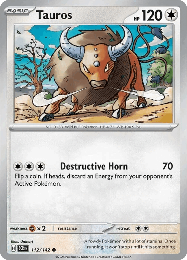 Tauros #112 from Stellar Crown - Common - Illustrated by Uninori
