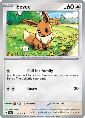 Eevee #113 from Stellar Crown - Common - Illustrated by Mina Nakai