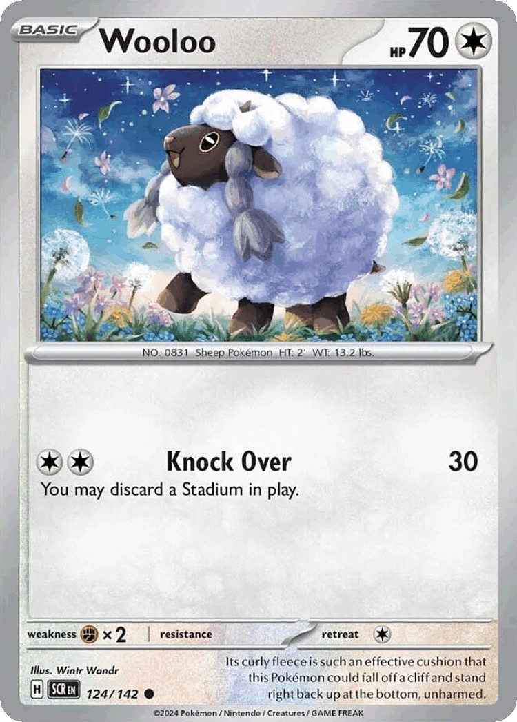 Wooloo #124 from Stellar Crown - Common - Illustrated by Wintr Wandr