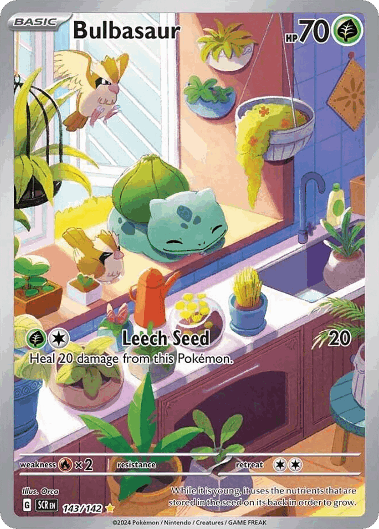 Bulbasaur #143 from Stellar Crown - Illustration Rare - Illustrated by Orca