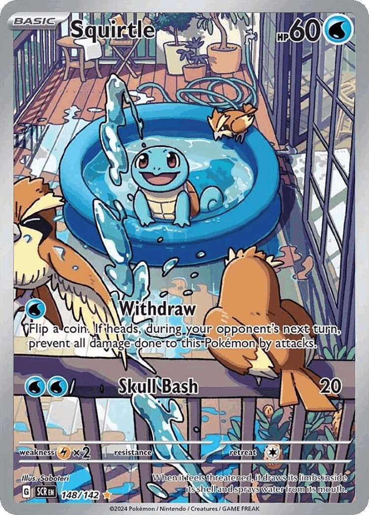 Squirtle #148 from Stellar Crown - Illustration Rare - Illustrated by Saboteri