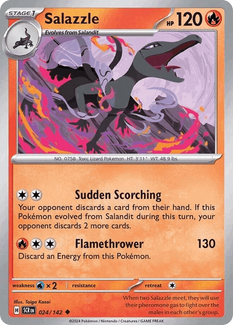 Salazzle #24 from Stellar Crown - Uncommon - Illustrated by Taiga Kasai