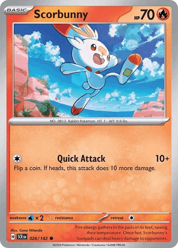 Scorbunny #26 from Stellar Crown - Common - Illustrated by Cona Nitanda